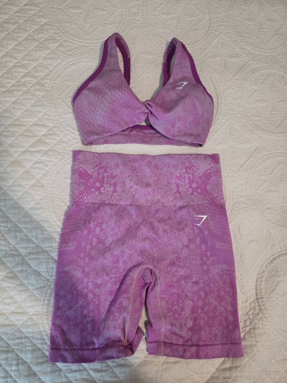 Gymshark Pink Knot Sports Bra & High-Waist Shorts Set